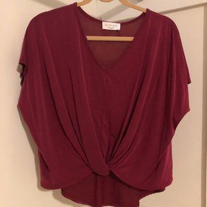 Lavender Field Burgundy Draped Tee Shirt Size M